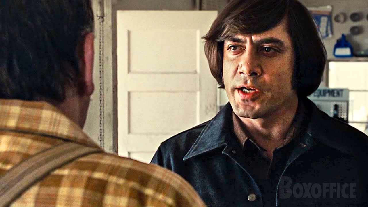 What does the coin toss symbolize in No Country for Old Men?
