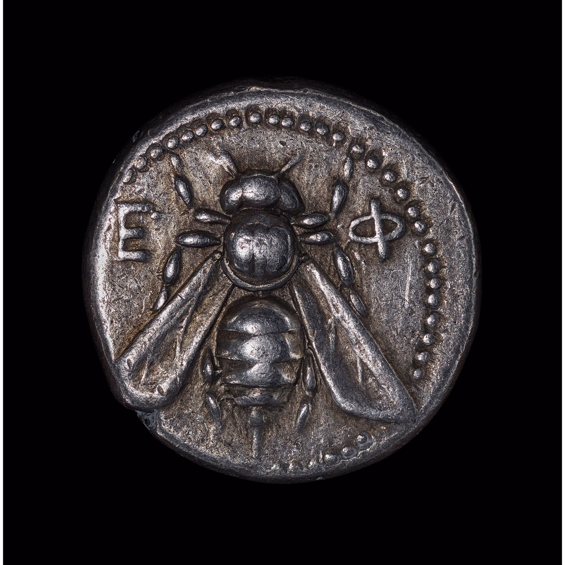 What is the Greek coin with a bee on it?