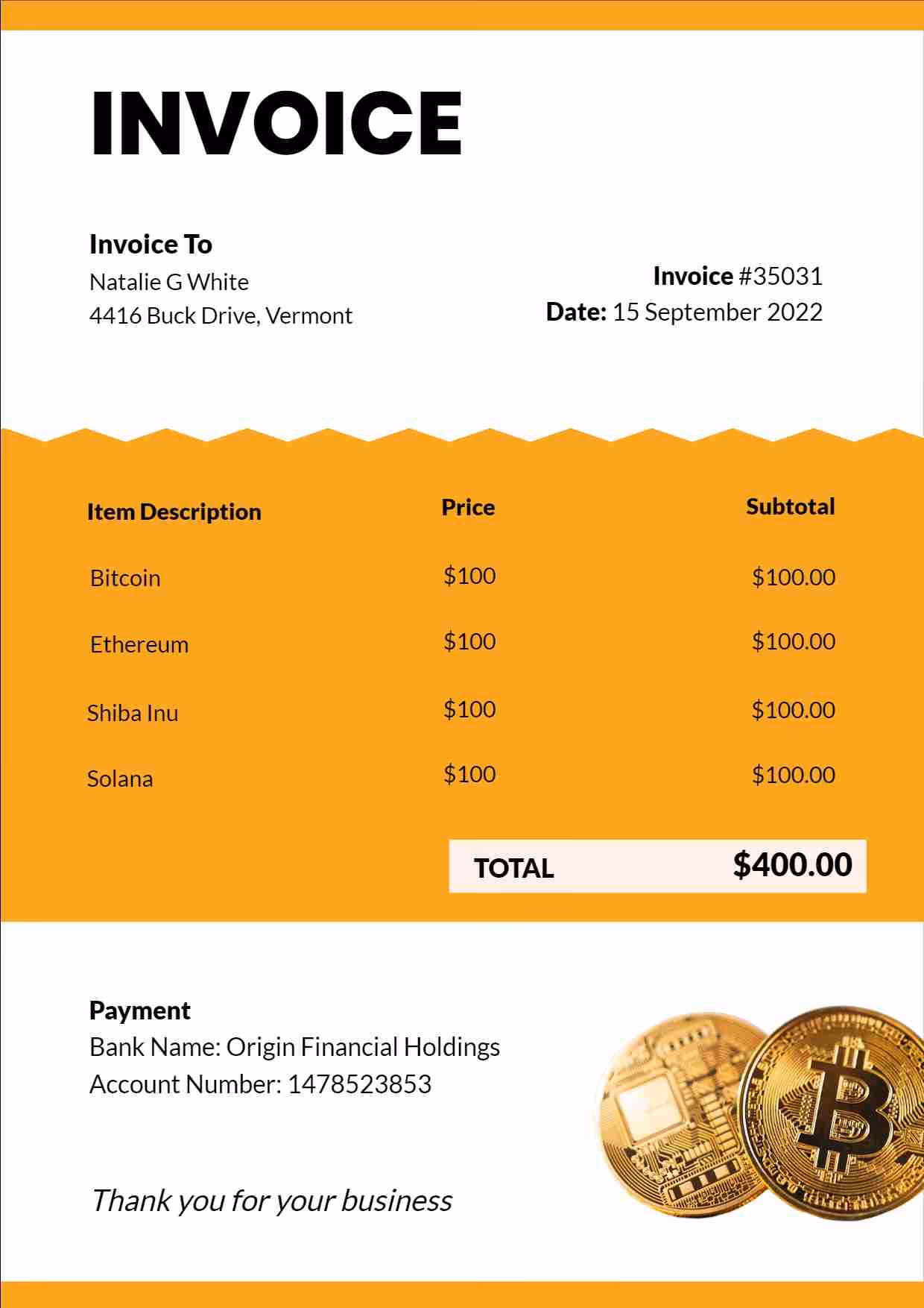What is a Bitcoin invoice?