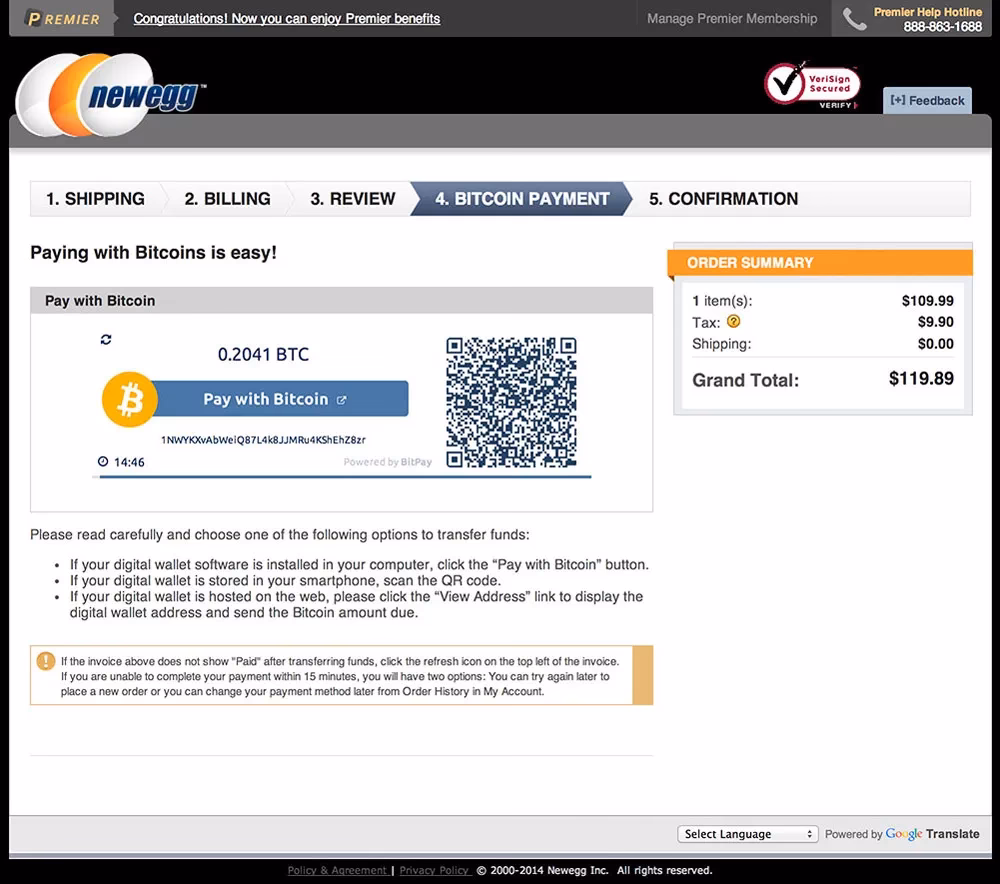 Can you pay with Bitcoin on Newegg?