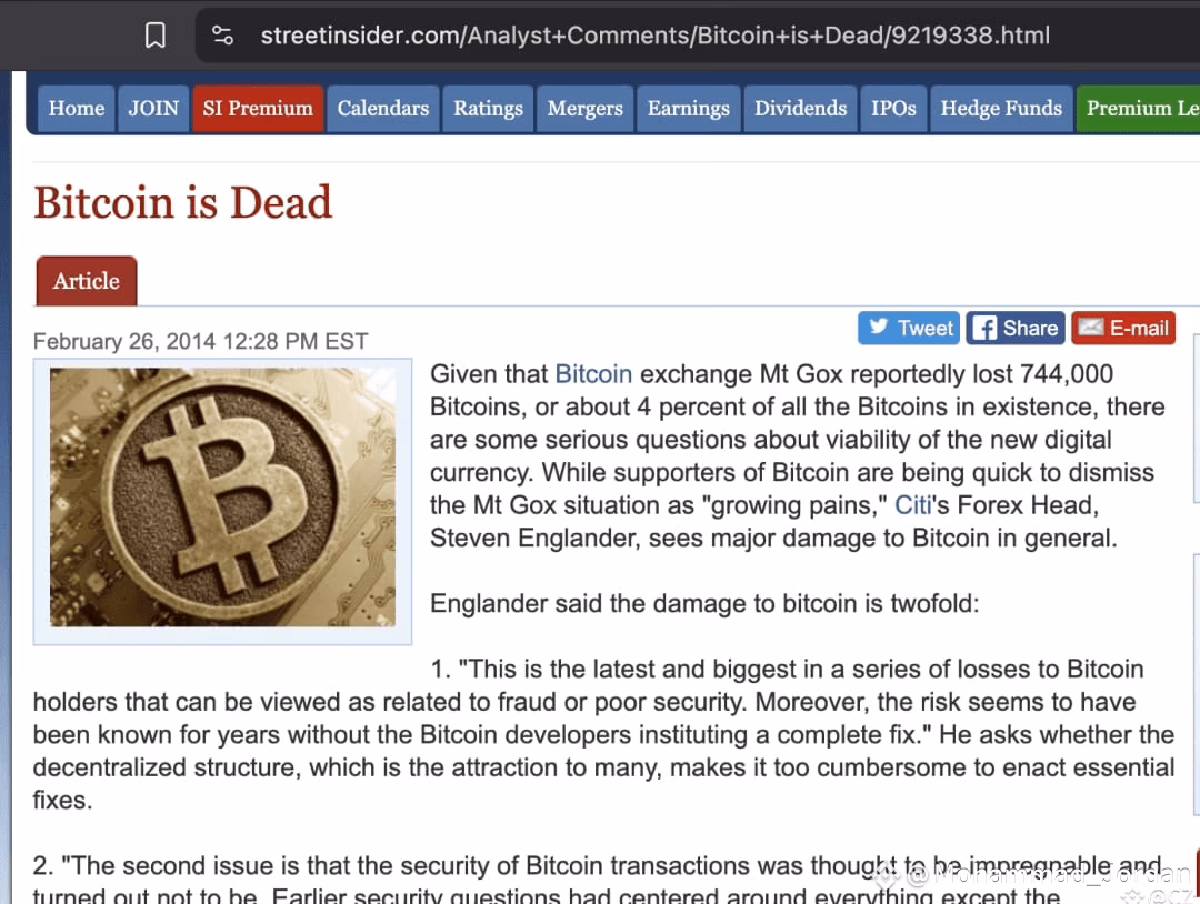 ¿Cuántas veces se ha declarado muerto al bitcoin?