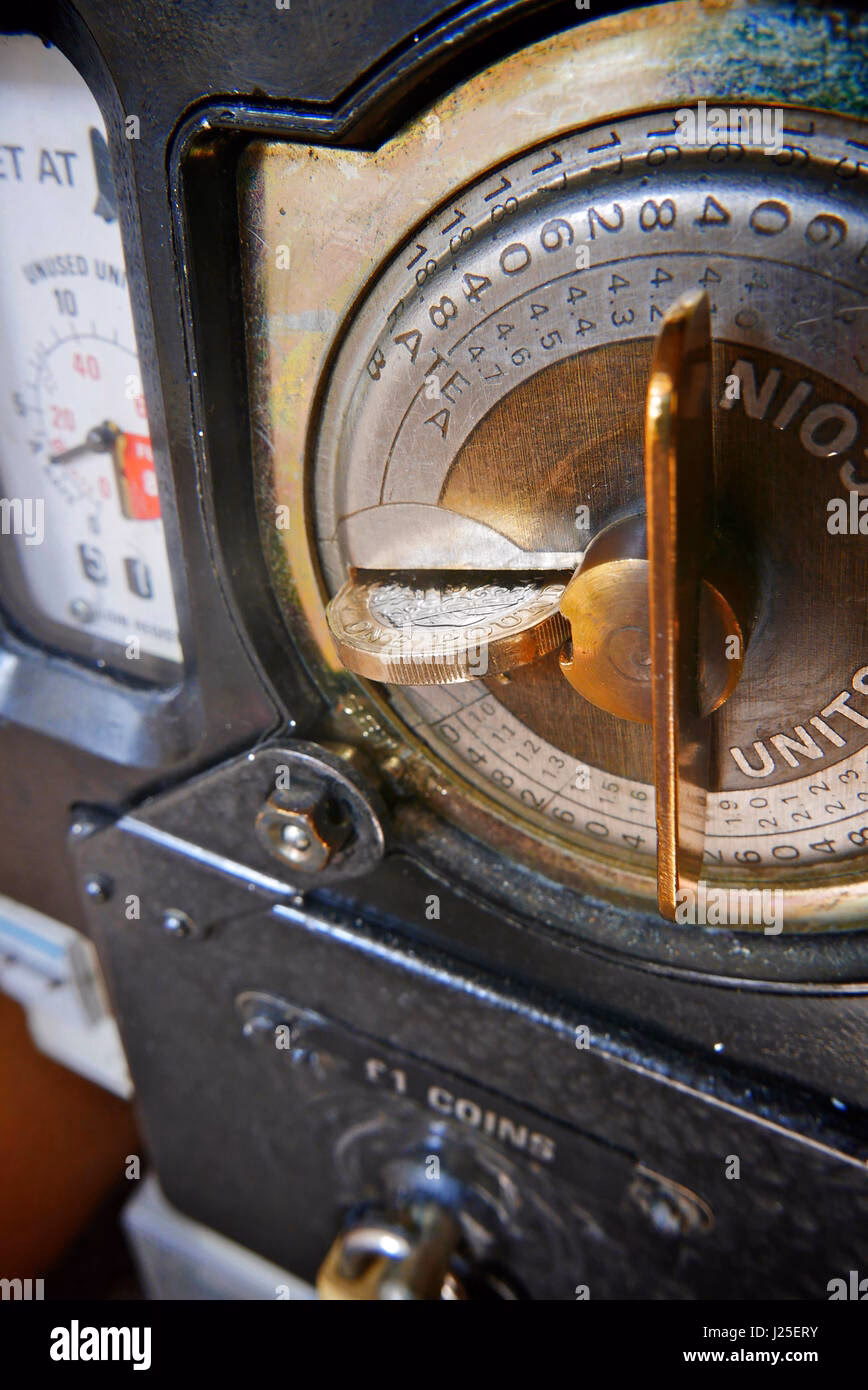 How does the electric coin meter work?