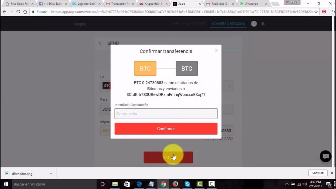 Como transferir Bitcoin para carteira física?