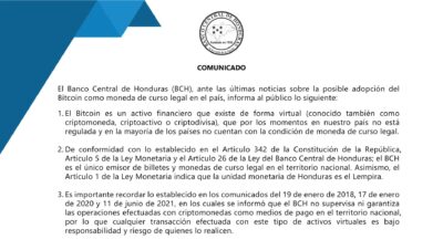 ¿Cuánto vale una criptomoneda en lempiras hondureños?