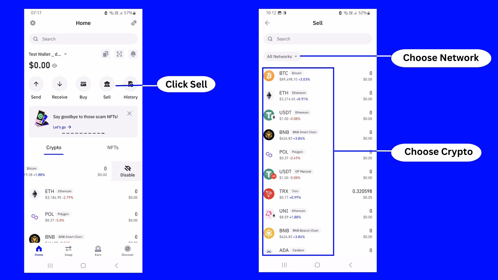 How to transfer BTC to a wallet?