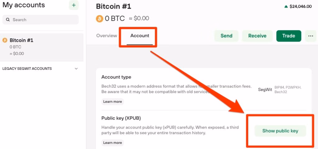 What is the address of Bitcoin wallet holding 248598 BTC?
