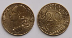 What is the name of the obsolete French coin?