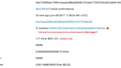 What happens if a transaction runs out of gas?