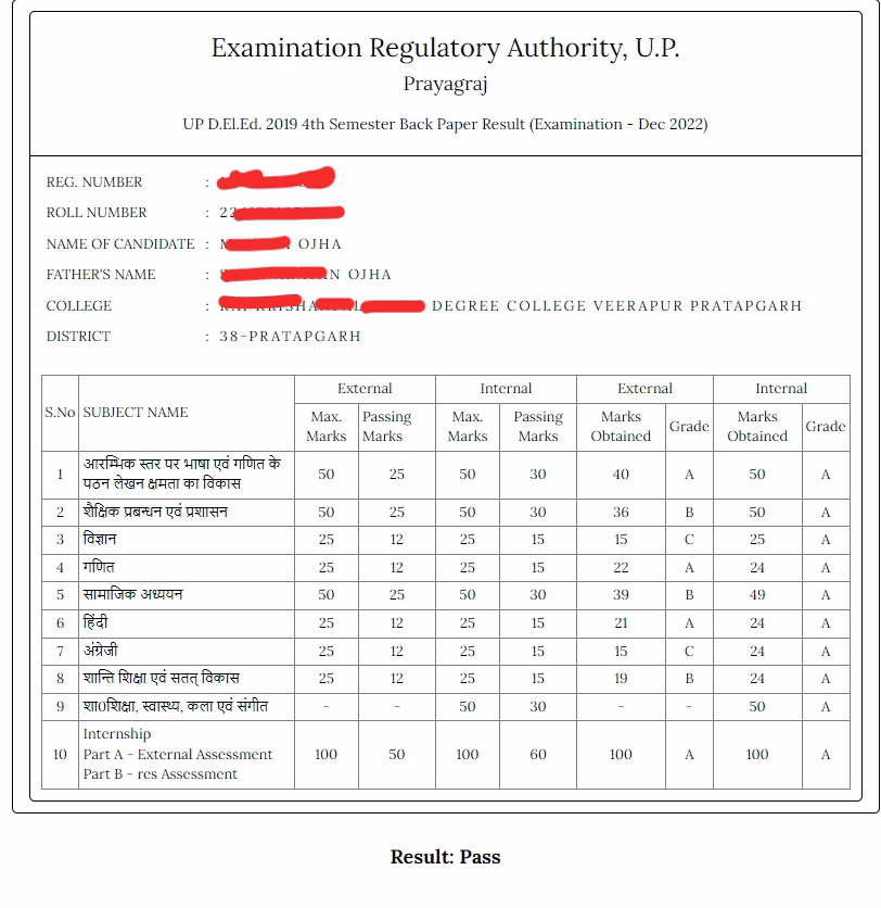How to check BTC 4th semester result?